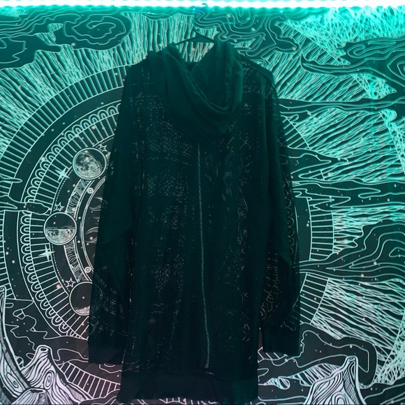 Men’s Oversized Zip Up Mesh Hoodie - Picture 5 of 5